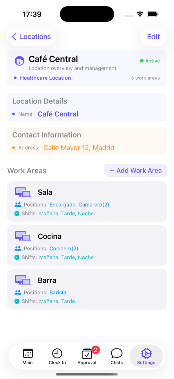 Location detail: data and work areas.
