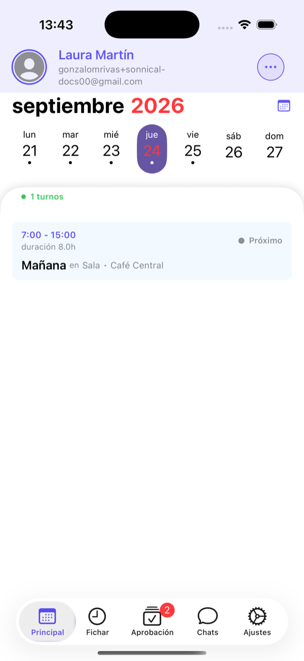 Vista semanal: el detalle de cada día.